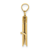 3-D Moveable Santa Biblia Book Spanish Bible Charm Pendant in Real 14k Yellow Gold