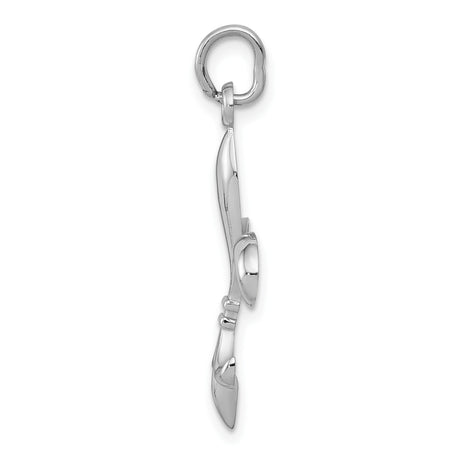 14k White Gold Fleur De Lis Pendant, Classic French Symbol of Purity and Heritage