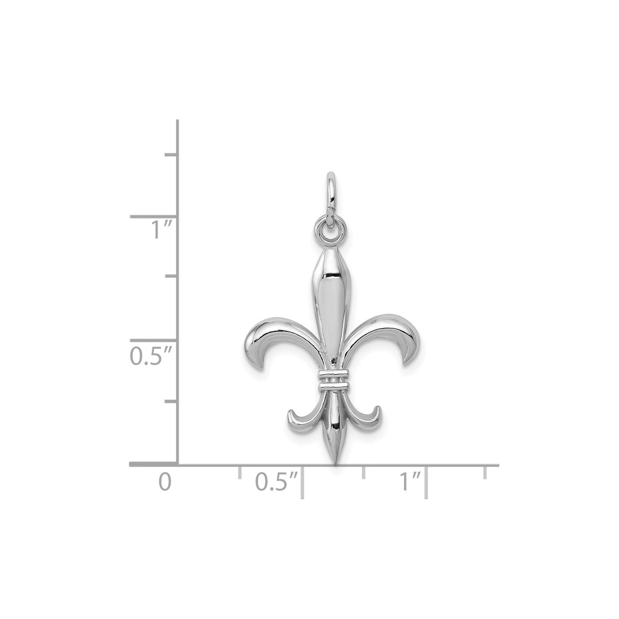 14k White Gold Fleur De Lis Pendant, Classic French Symbol of Purity and Heritage