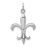 14k White Gold Fleur De Lis Pendant, Classic French Symbol of Purity and Heritage