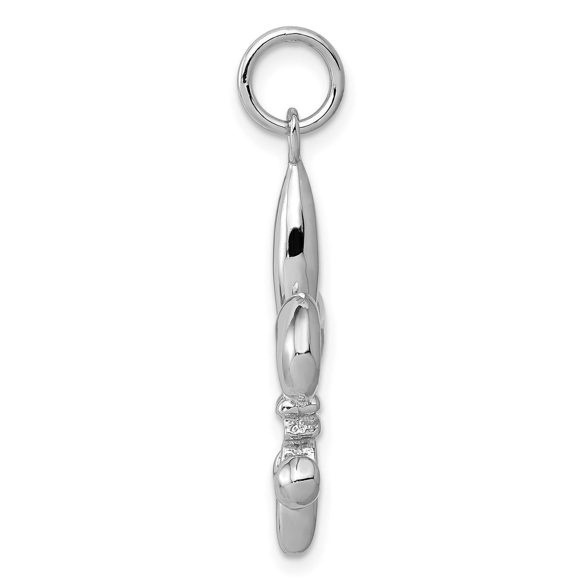 14k White Gold Fleur-de-Lis Pendant, Polished French Symbol of Purity and Nobility for Women
