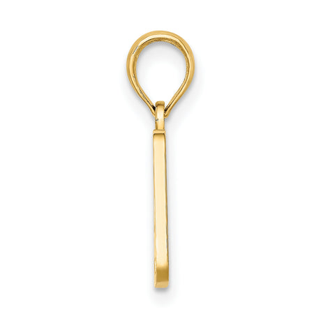 14k Yellow Gold OBX Pendant, Rectangular Outer Banks North Carolina Charm