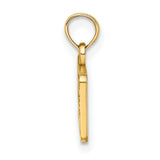 14k Yellow Gold OBX North Carolina Rectangle Pendant, Outer Banks Travel Charm
