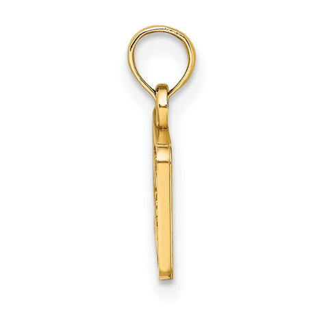 14k Yellow Gold OBX North Carolina Rectangle Pendant, Outer Banks Travel Charm