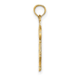 14k Yellow Gold OBX Pendant Charm, Outer Banks Unisex Coastal Travel Jewelry