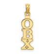 14k Yellow Gold OBX Pendant Charm, Outer Banks Unisex Coastal Travel Jewelry