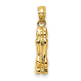 14k Yellow Gold Panther Pendant, Sleek Jungle Cat Charm, Animal Totem Jewelry for Women or Unisex