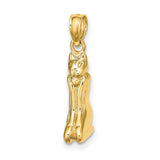 14k Yellow Gold Panther Pendant, Sleek Jungle Cat Charm, Animal Totem Jewelry for Women or Unisex