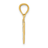 14k Yellow Gold Greek Flag Pendant with Blue and White Design, Hellenic Heritage Jewelry