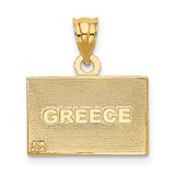 14k Yellow Gold Greek Flag Pendant with Blue and White Design, Hellenic Heritage Jewelry