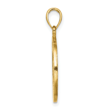14k Yellow Gold St Lucia Pendant with Pitons Cutout Design, Island Travel Charm