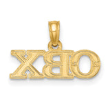 14k Yellow Gold OBX Pendant, Outer Banks Coastal Charm, Vacation Symbol Jewelry