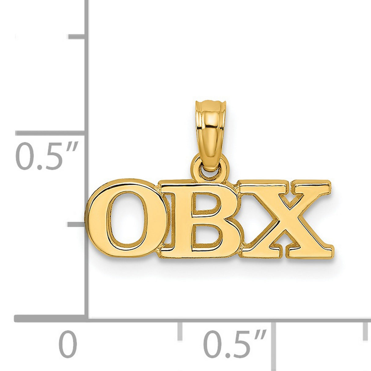 14k Yellow Gold OBX Pendant, Outer Banks Coastal Charm, Vacation Symbol Jewelry