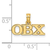 14k Yellow Gold OBX Pendant, Outer Banks Coastal Charm, Vacation Symbol Jewelry