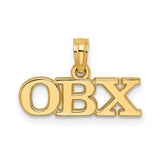 14k Yellow Gold OBX Pendant, Outer Banks Coastal Charm, Vacation Symbol Jewelry