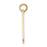 14k Yellow Gold Rectangle Pendant with Sanibel Florida Engraving, Travel Keepsake Charm