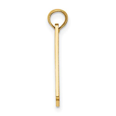 14k Yellow Gold Rectangle Pendant with Sanibel Florida Engraving, Travel Keepsake Charm