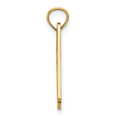 14k Yellow Gold Avalon Name Tag Pendant, Modern Minimalist Dogtag Charm for Men or Unisex