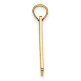 14k Yellow Gold Rectangle Pendant with Raised Lettering and Textured Background
