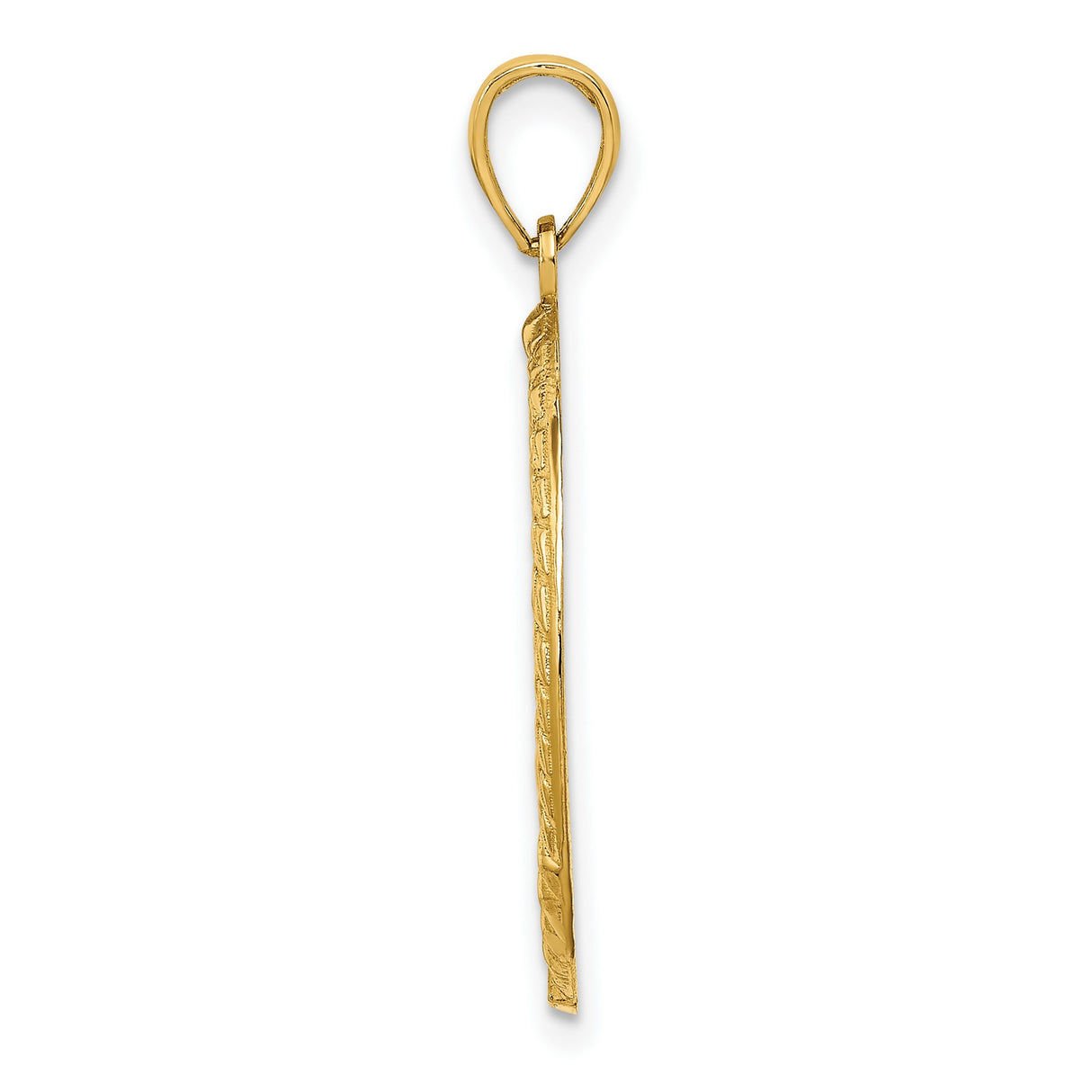 14k Yellow Gold Boston Skyline Pendant Charm with Detailed City Architecture Design