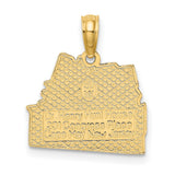 14k Yellow Gold Victorian House Pendant with Architectural Engraving, Vintage Home Charm