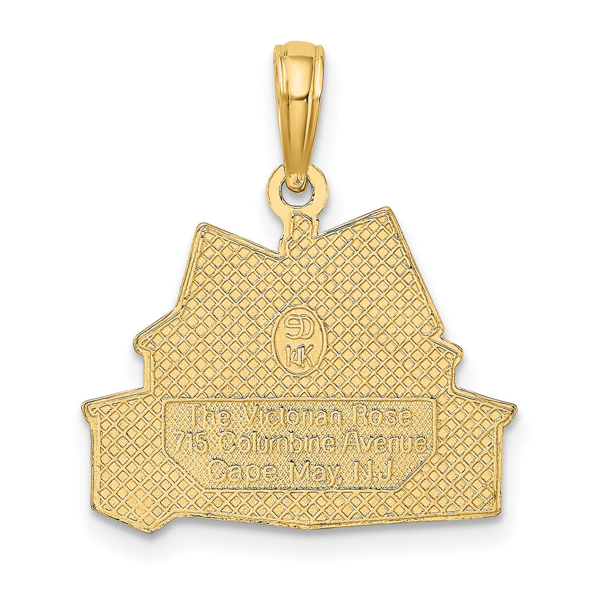 14k Yellow Gold Victorian House Pendant, Intricate Architectural Design Charm