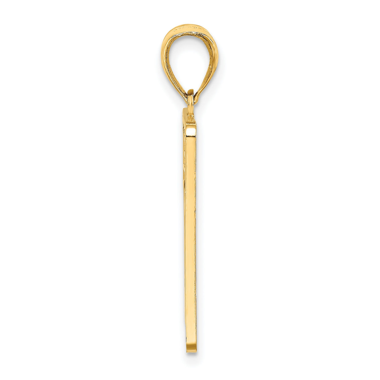 14k Yellow Gold Mile Zero Road Sign Pendant, Key West Travel Charm, Florida Adventure Jewelry
