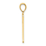 14k Yellow Gold Mile Zero Road Sign Pendant, Key West Travel Charm, Florida Adventure Jewelry