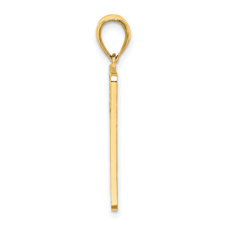 14k Yellow Gold Mile Zero Road Sign Pendant, Key West Travel Charm, Florida Adventure Jewelry