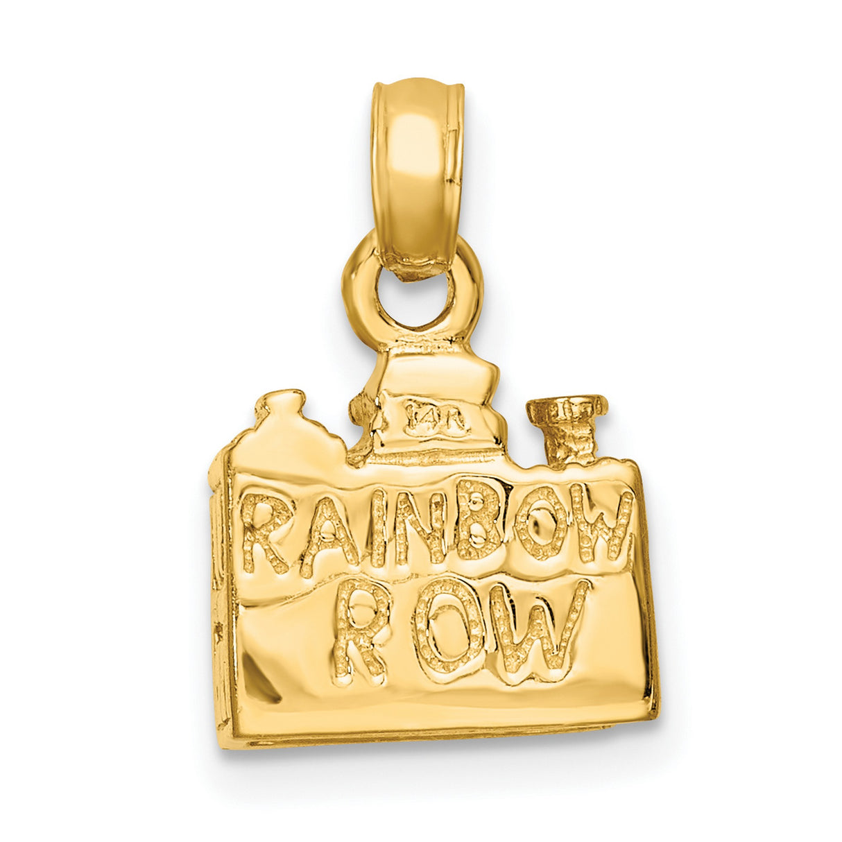 14k Yellow Gold Church Pendant with Steeple, Detailed Religious Charm for Women or Unisex Wear
