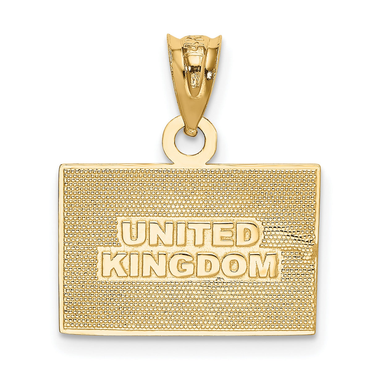 14k Yellow and Rhodium Gold Union Jack Flag Pendant, Red White Blue Enamel, British Pride Charm