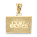 14k Yellow and Rhodium Gold Union Jack Flag Pendant, Red White Blue Enamel, British Pride Charm