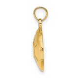 14k Yellow Gold Soccer Ball Pendant with Hexagonal Design, Unisex Sports Charm