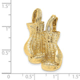 14k Yellow Gold Boxing Gloves Pendant, Athletic Charm for Men and Unisex Fighters