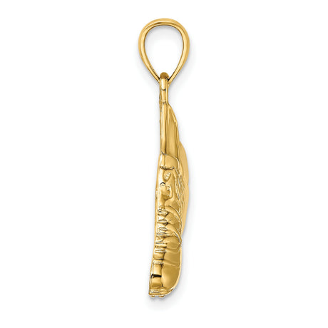 14k Yellow Gold Soccer Pendant with Cleat and Ball Design, Sports Charm for Men or Women