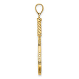14k Yellow Gold Tennis Racket Pendant with Mesh and Handle Detail, Unisex Sports Charm