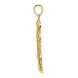 14k Yellow Gold Basketball Pendant with Hoop and Net Design for Men and Unisex