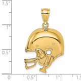 14k Yellow Gold Football Helmet Pendant, Real Gold Sports Charm with Chin Strap Detail