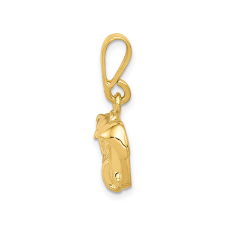 14k Yellow Gold Tractor Pendant Charm, Vintage Farm Equipment Style Jewelry for Men or Women