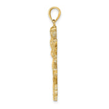 14k Yellow Gold Football Player Pendant, Male Athlete in Motion Sports Charm