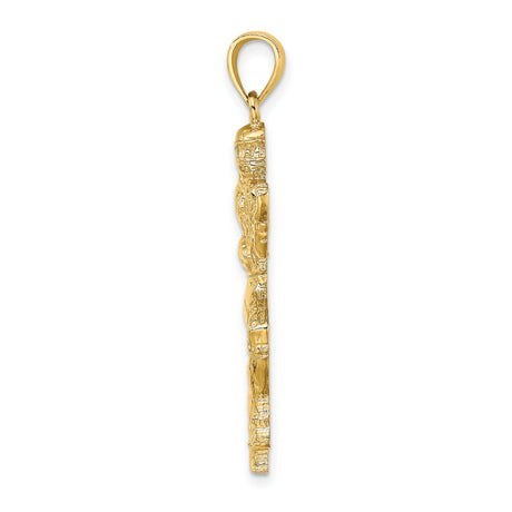 14k Yellow Gold Football Player Pendant, Male Athlete in Motion Sports Charm