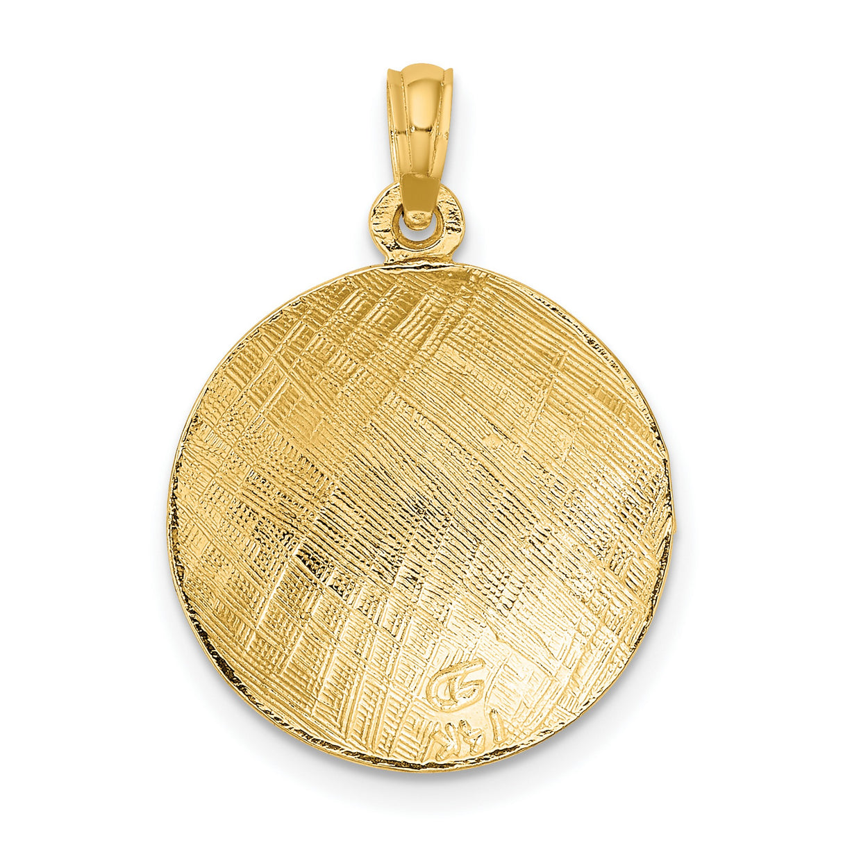 14k Yellow Gold Volleyball Pendant, Polished Sports Charm for Athletes, Fans or Coaches
