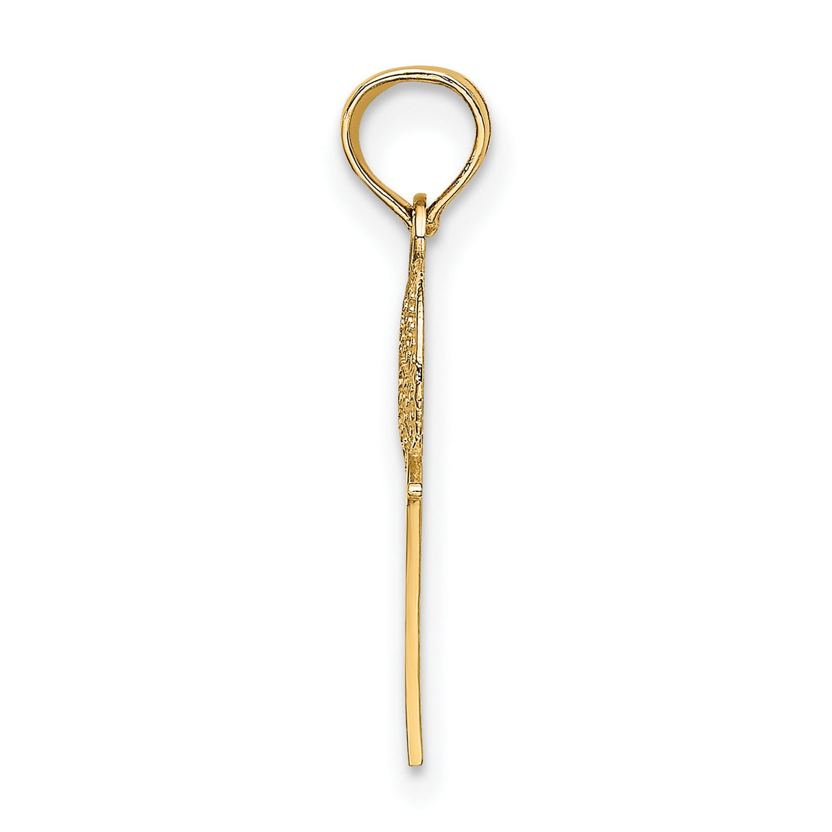 14k Yellow Gold Basketball Pendant with Number One Symbol, Hoop and Ball Design