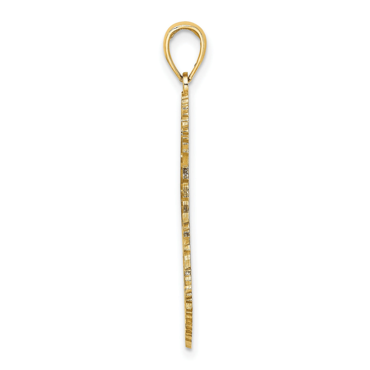 14k Yellow Gold Barbados Island Pendant with Flying Fish Symbol, Caribbean Map Charm