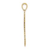 14k Yellow Gold Barbados Island Pendant with Flying Fish Symbol, Caribbean Map Charm