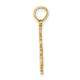 14k Yellow Gold Pendant, Antigua Island Map Charm, Polished Caribbean Travel Jewelry