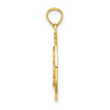 14k Yellow Gold Alaska Pendant with Paw Print, Wildlife Theme Charm for Nature Lovers