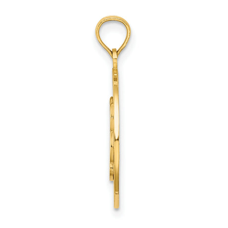 14k Yellow Gold Alaska Pendant with Paw Print, Wildlife Theme Charm for Nature Lovers