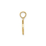 14k Yellow Gold Graduation Cap Pendant, Graduate Inscription Charm for Women