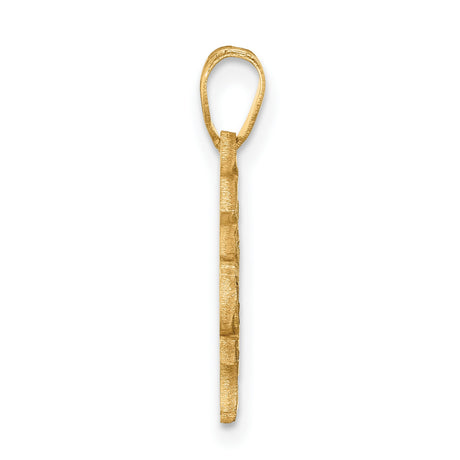 Polished GRADUATE 2023 Under Cap Charm Pendant in Real 14k Yellow Gold